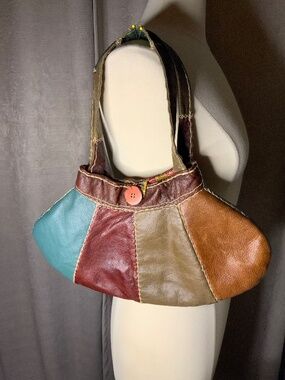 Funky Leather Patchwork Handbag